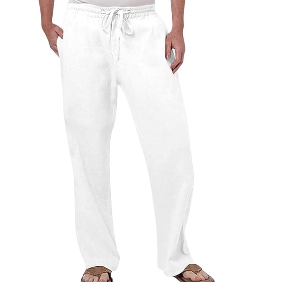 Pants for Men Fashion Solid Color Breathable Pocket Elastic Waist Large Size Trousers Casual Comfort Outdoor Daily Wear