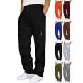 thumbnail image 1 of Sweatpants for Men Fashion Solid Color Drawstring Elastic Waist Zipper Pocket Sports Sweat Daily Casual Wear, 1 of 5