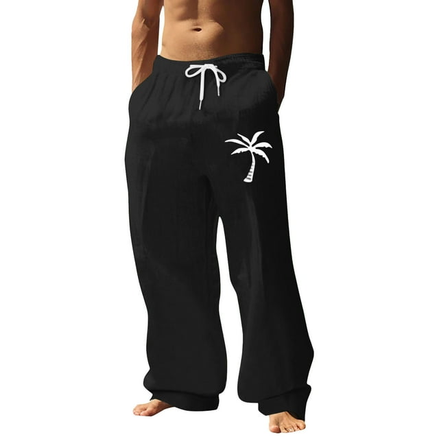 Pants for Men Four Seasons Leisure Digital 3D Local Coconut Tree ...