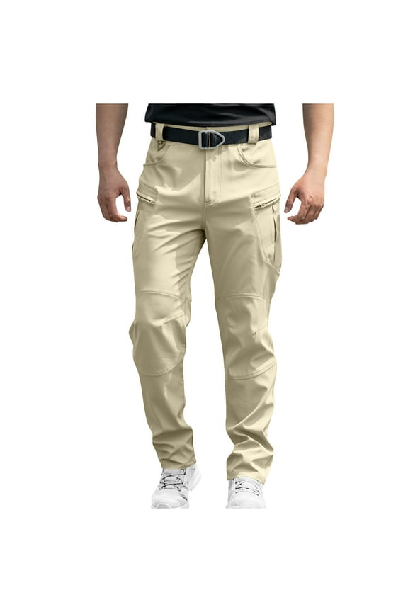 Pants for Men, Men's Cargo Pants Casual Solic Color Button Down Trousers Soft Comfy Trendy Waterproof Lounge Wide Leg Hiking Clothes