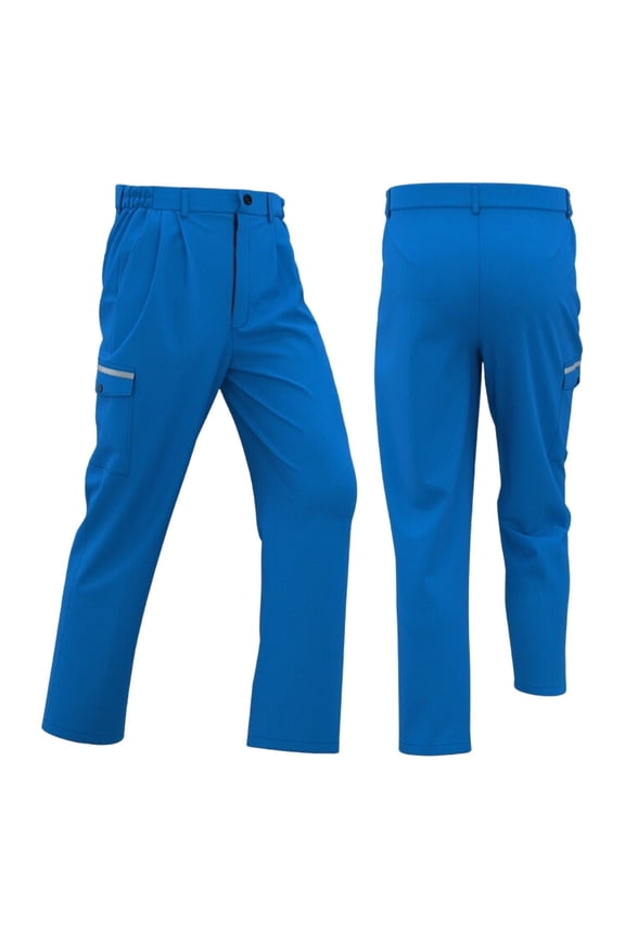 Pants for Men Men's Work Utility Pants Solid Color Loose Rugged Cargo Pant Double Knee Reinforcement Carpenter Trousers with Pockets Blue XXL