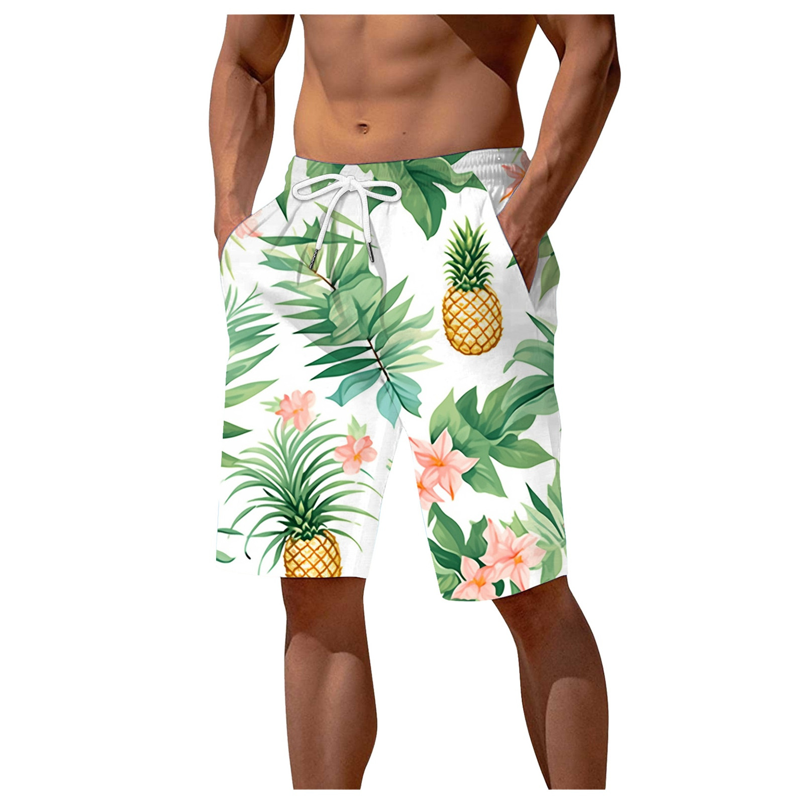 Pants for Men,Mens Summer Digital 3D Printed Shorts Elasticated Waisted ...