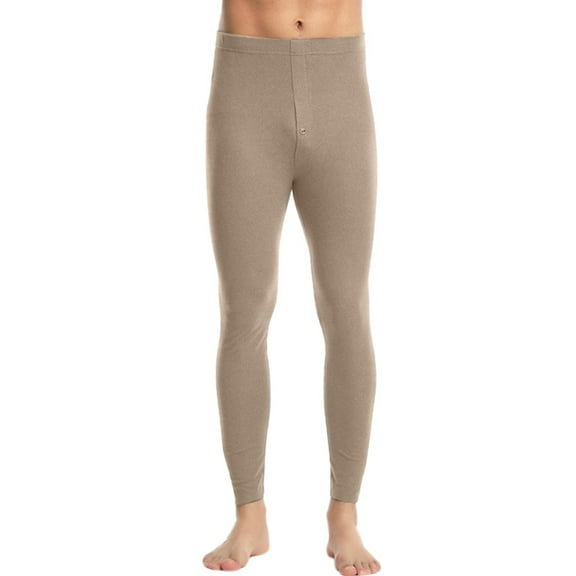 Pants for Men Moisture-absorbing and Heat-generating Solid Color Button Warm Leggings Casual Comfort Outdoor Daily Wear