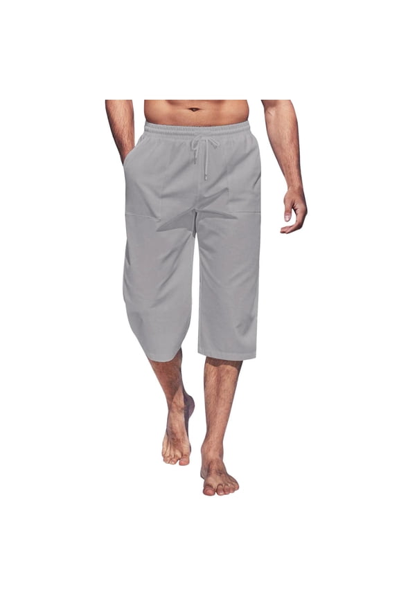 Pants for Men Spring Summer Solid Color Painting Loose Plus Size Trouser Fashion Beach Pockets Casual Versatile Outdoor Daily Wear