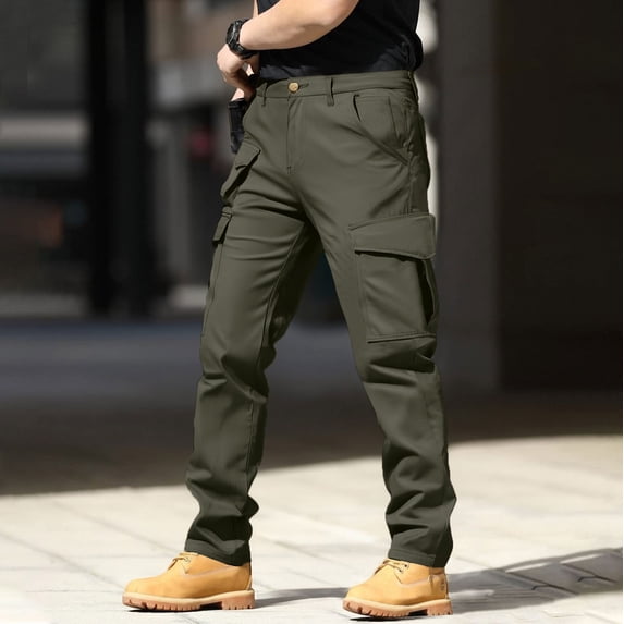Pants for Men Waterproof Construction Cargo Pants with Pockets Ripstop Hiking Big and Tall Work Pants
