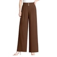 thumbnail image 1 of Pants for Senior Women - Soft Flowy High-Waist Pull-On Wide-Leg Flared Pants Stretch Drape Pant Over 50, 1 of 7