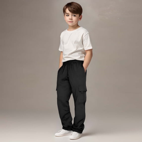 Pants for Teens Boys 1 PCS Boys Jogger Pants with Elastic Cuffs - Sporty Design for Active Youth, Ideal for Gym, Running & Weekend Wear