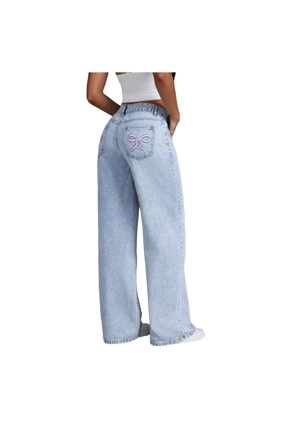 Pants for Teens Y2K Girls Ripped Denim Pant Stretch High Waist Skinny Frayed Jean Street Style, Spring Fall Clothing, Durable & Comfortable