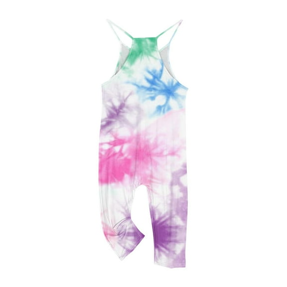 Pants for Toddler Boys Girls Casual Jumpsuits Sleeveless Summer Rompers Long Pants with Pockets for 5-14 Years New Girls' Overalls Multicolor 5-6T