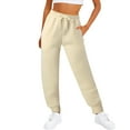 thumbnail image 1 of Pants for Women 2024 Clearance Active Athletic Sweatpants Straight Leg Ladies Joggers Sweatpants Sweat Pants Women Lounge Drawstring Khaki 3XL, 1 of 5