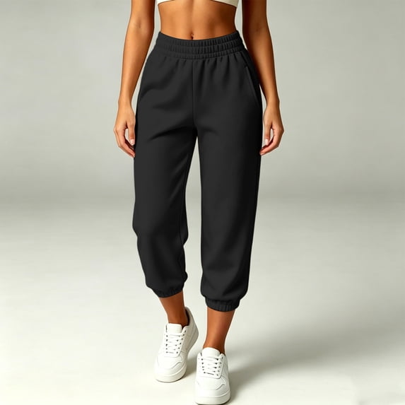 Pants for Women Baeitkot Women's Linen Casual Solid with Pocket Elastic Waist Cargo Pants