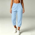 thumbnail image 1 of Pants for Women Baeitkot Women's Linen Casual Solid with Pocket Elastic Waist Cargo Pants, 1 of 8