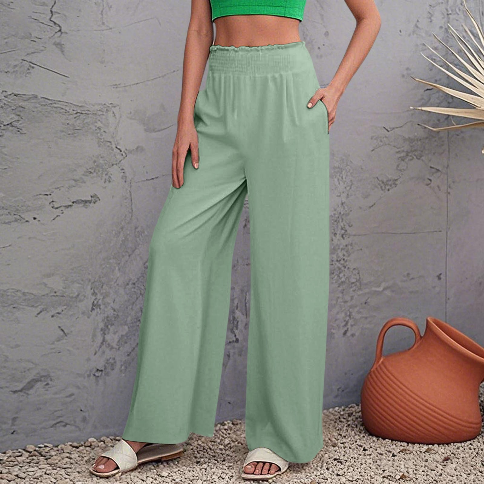 Pants for Women Business Casual Outfits for Women Green Pants Women ...