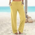 thumbnail image 1 of Pants for Women Business Casual Pants for Women Yellow Baggy Pants Women Lounge Pants Wide Leg Womens Pants With Pockets Womens Capris for Summer, 1 of 4