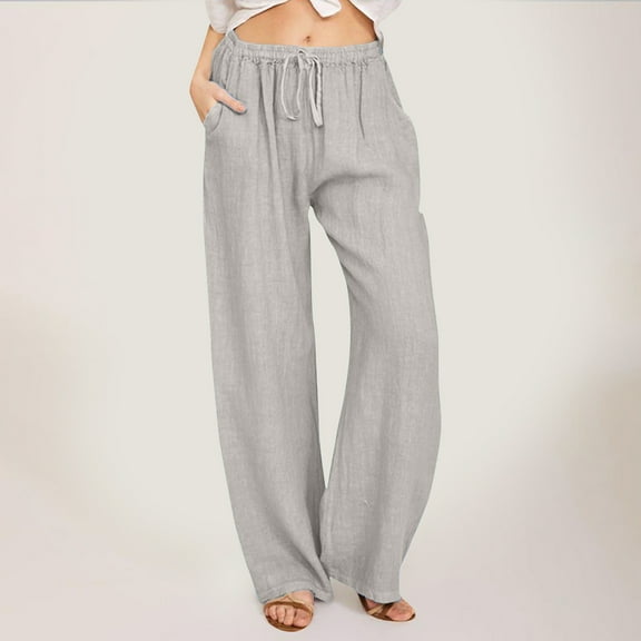 Pants for Women Casual Pants Grey Pants for Women Loose Pants for Women Summer Wide Leg Pants with Pockets Women Summer Pants