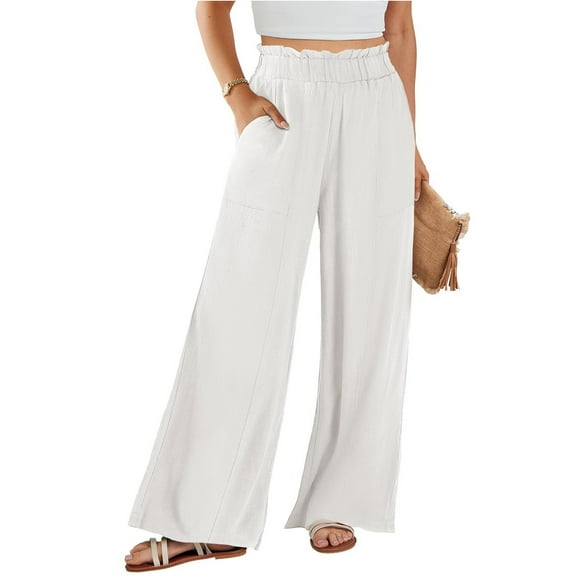 Pants for Women Casual Pants Women White Baggy Pants Women Women Lounge Pants Womens Wide Leg Pants with Pockets Summer Pants