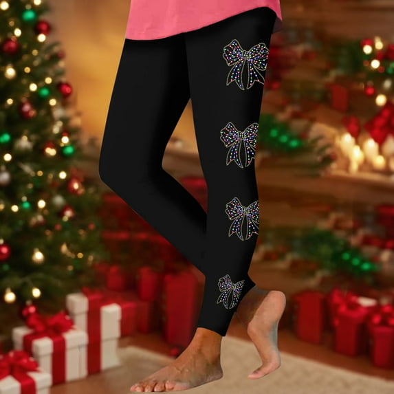 Pants for Women Christmas Yoga Pants Leggings Stretch Pants Printed Hip Lifting Pants Casual Training Leggings,Womens Pants Green M