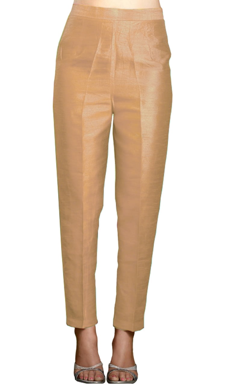 Pants for Women Cigarette Trousers High Waist Silk Pants Soft Breathable  Slim Skinny Pants (Hot Pink, XXl) 