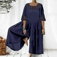 thumbnail image 1 of Pants for Women,Clearance Women's Plus Size Women Casual Solid Turn-down Collar Cotton Linen Romper Long Playsuit Zipper Jumpsuit Loose Causal Pants, 1 of 5