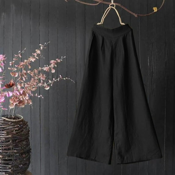 Pants for Women,Clearance Women's Plus Size Women's Summer Solid Color Plus Size Cotton And Linen Pants Casual Loose Trousers Loose Causal Pants