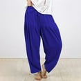 thumbnail image 1 of Pants for Women,Clearance Women's Plus Size Women's Summer Solid Color Plus Size Cotton And Linen Pants Casual Loose Trousers Loose Causal Pants, 1 of 5