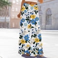thumbnail image 1 of Pants for Women Elastic Waist Printed Wide Leg Drawstring Pocket Full Length Pants, 1 of 4