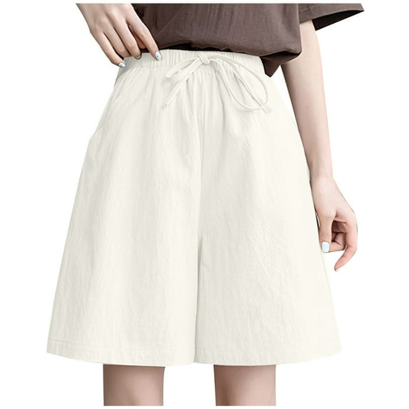 Pants for Women Fashion Women Lady Casual Short Pants High Waist Loose Bandage Pants Shorts Womens Knee Length Capri Pants