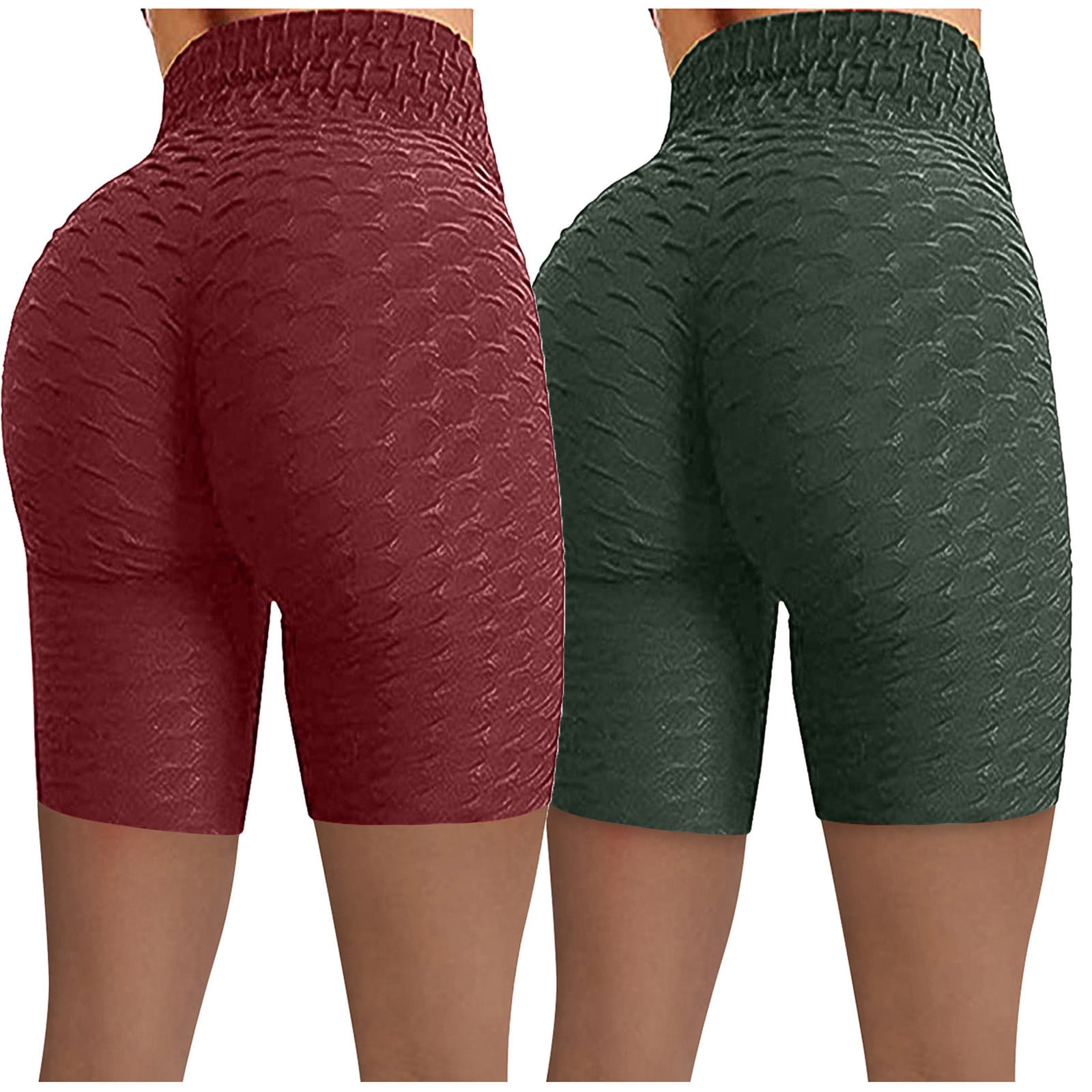 Womens Casual Ribbed Printed High Waist Yoga Pants Workout Running