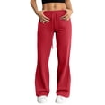 thumbnail image 1 of Pants for Women, Flare Yoga Pants for Women Casual Flared Sweatpants Baggy Drawstring High Waist Yoga Leggings Stretch Bell Bottom Pants, 1 of 6