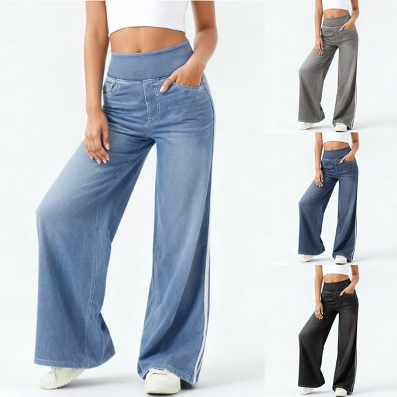 Pants for Women High Waisted Baggy Jeans Streetwear Wide Leg Loose Fit Vintage Ladies Casual Slacks