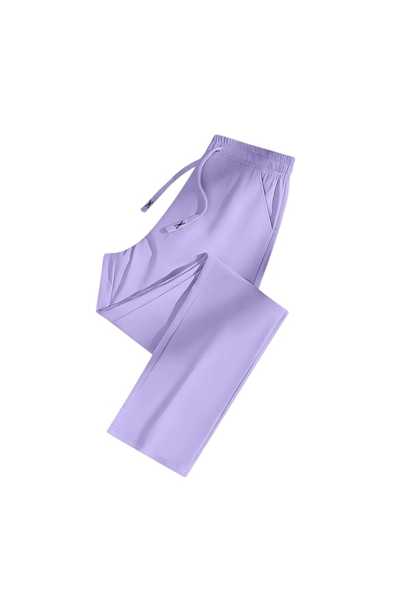 Pants for Women Over 50 Quick Dry Pants Elastic Waist Stretch Active Breathable Athletic Pant with Pockets Purple M