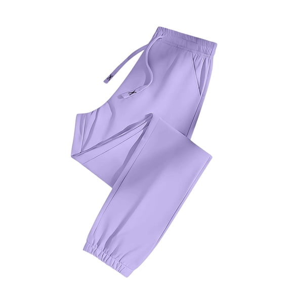 Pants for Women Over 50 Quick Dry Pants Elastic Waist Stretch Active Breathable Athletic Pant with Pockets Purple S