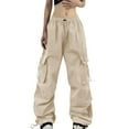 thumbnail image 1 of Pants for Women Palazzo Pants for Women Women's Summer Cargo Parachute Pants Loose Fit Pocket Vintage Street Style, 1 of 8