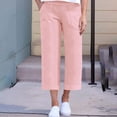 thumbnail image 1 of Pants for Women Plus Size Cropped Solid Color Loose Casual Wide-leg Trousers, 1 of 6