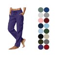 thumbnail image 1 of Pants for Women Plus Size Elastic High Waist Drawstring Work Cargo Pants Solid Color Casual Straight Leg Pants With Pockets, 1 of 7
