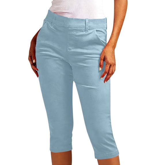 Pants for Women Solid-Color Stretch Twill Slim-Fit Hiking with Side Pockets Comfortable and Casual Loungewear Pant