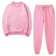 thumbnail image 1 of Pants for Women Solid Round Neck Pullover Casual Sports Pants Sports Set 2 Piece Sets for Women, 1 of 5