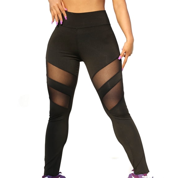 Pants for Women Trendy Mesh Patchwork Leggings Sports Long Leg Elastic Fitness Yoga Trousers