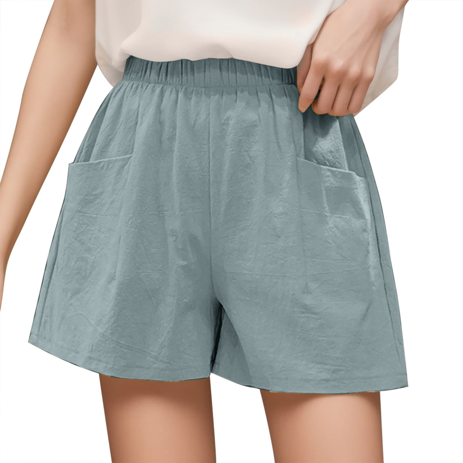 Pants for Women Trendy Wide Shorts Waist Loose Thin Leg High