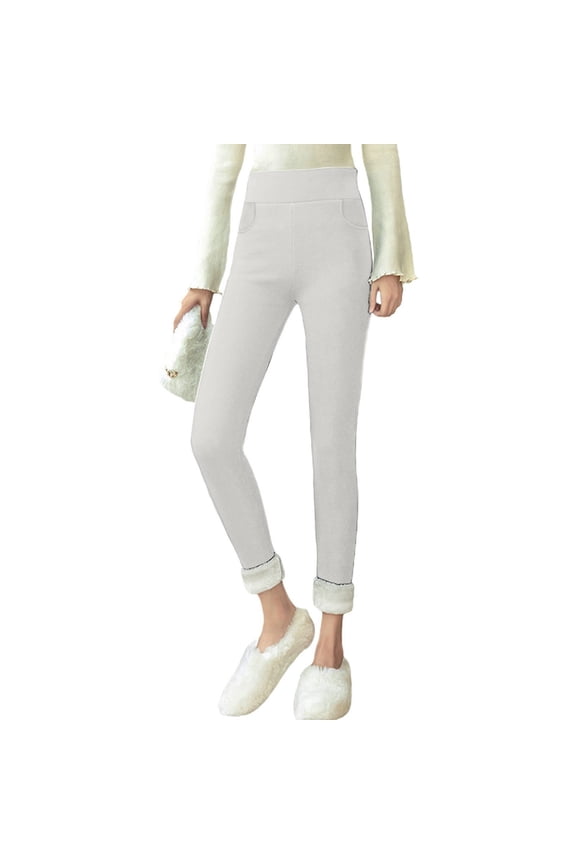 Pants for Women Warm Winter Thick Leggings Wool Fleece Females Clothing Velvet Pants Elasticity S 5Xl Womens Trousers