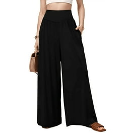 Casual Simplicity Solid Make Old Loose High Waist Wide Leg Solid Color Bottoms(8 Colors)