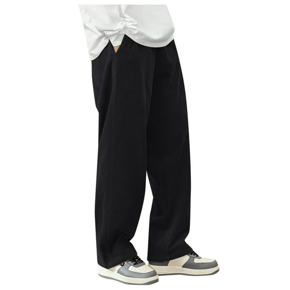 Pants for Women Wide Leg Pants Unisex Solid Color Drawstring Track Pants Cozy Corduroy Straight Leg Loungewear
