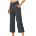 thumbnail image 1 of Pants for Women Wide Leg Yoga High Waist Capris Pants Loose Fitting Soft Sweatpants with Pockets, 1 of 10