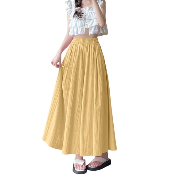 Pants for Women, Women's High Waisted Skirt Pants Flowy A Line Cut Ice Silk Fabric