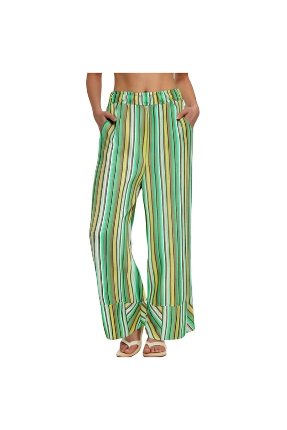 Pants for Women, Womens Loose Fit Pants Shacket Outfit for Women Striped Flare Wide Leg Long Boot Cut Leg Fall Winter Pants 2026