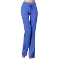 thumbnail image 1 of Pants for Women Womens' Straight Leg Comfy Drawstring Lounge Running Long Active Sweat Yoga Pant Womens Slacks Blue L, 1 of 6