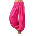 thumbnail image 1 of Pants for Women Work Plus Size Solid Color Casual Loose Yoga Trousers Palazzo Wide Leg Pants, 1 of 6