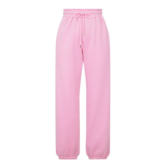 Pants for Womens Adjustable Drawstring Straight Leg Loose Sweatpants Casual Workout Trousers (X-Large, Pink2)