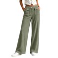 thumbnail image 1 of Pants for Womens High Waisted Straight Leg Pants Button Casual Relaxed Fit Fall Winter Trousers with Pockets, 1 of 7