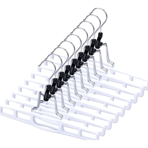 Pants with Hangers Skirt-Hangers, Plastic 12 Pack, White